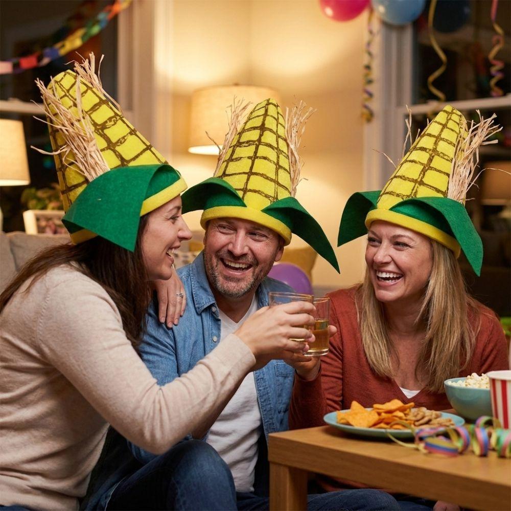 Breathable Lining Corn Shaped Funny Party Hat Soft Felt Quirky Cosplay Cap  Festival Celebration