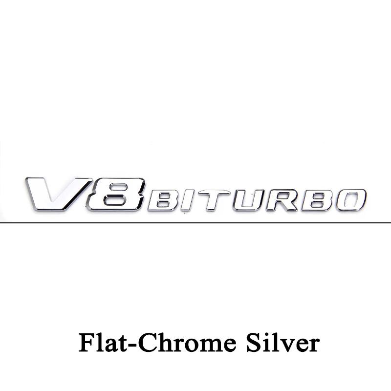 3D ABS Chrome Black Logo V8 BITURBO Emblem Car Fender Badge For C63 G63 E63 S63 Accessories