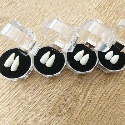 1 пара зубов вампира, клыки, протезы, реквизит, костюм на Хэллоуин, реквизит, накладные зубы, твердый клей, клей для протезов, декор для Хэллоуина