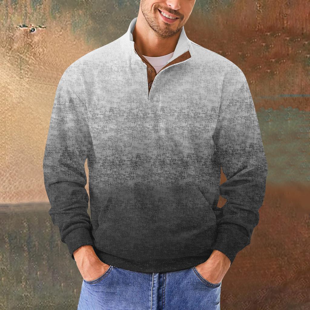 Мужская повседневная толстовка в стиле ретро с градиентным принтом