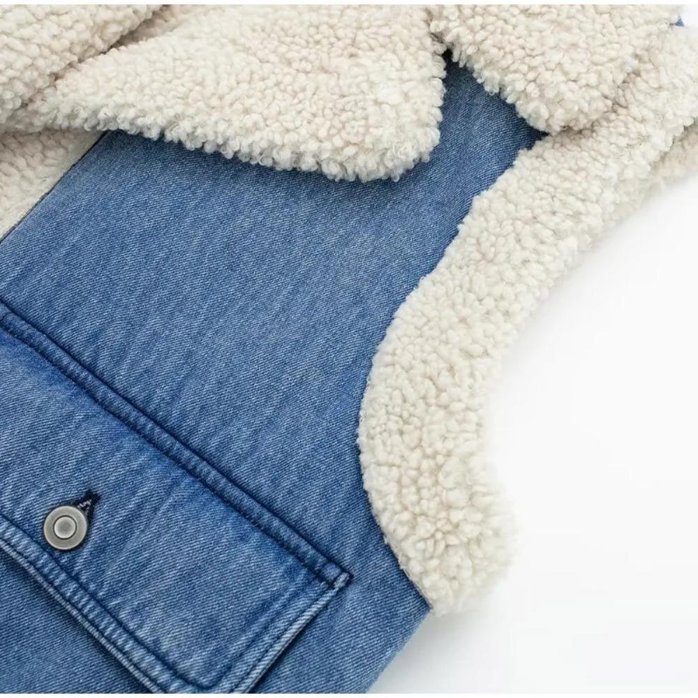 Модный жилет без рукавов из овечьей шерсти, женский толстый лоскутный женский жилет, куртка осень-зима, теплые повседневные плюшевые женские топы с лацканами