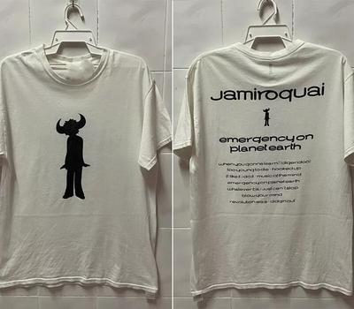 Jamiroquai группа 2 стороны 90-е футболка с коротким рукавом Унисекс Классический стиль.