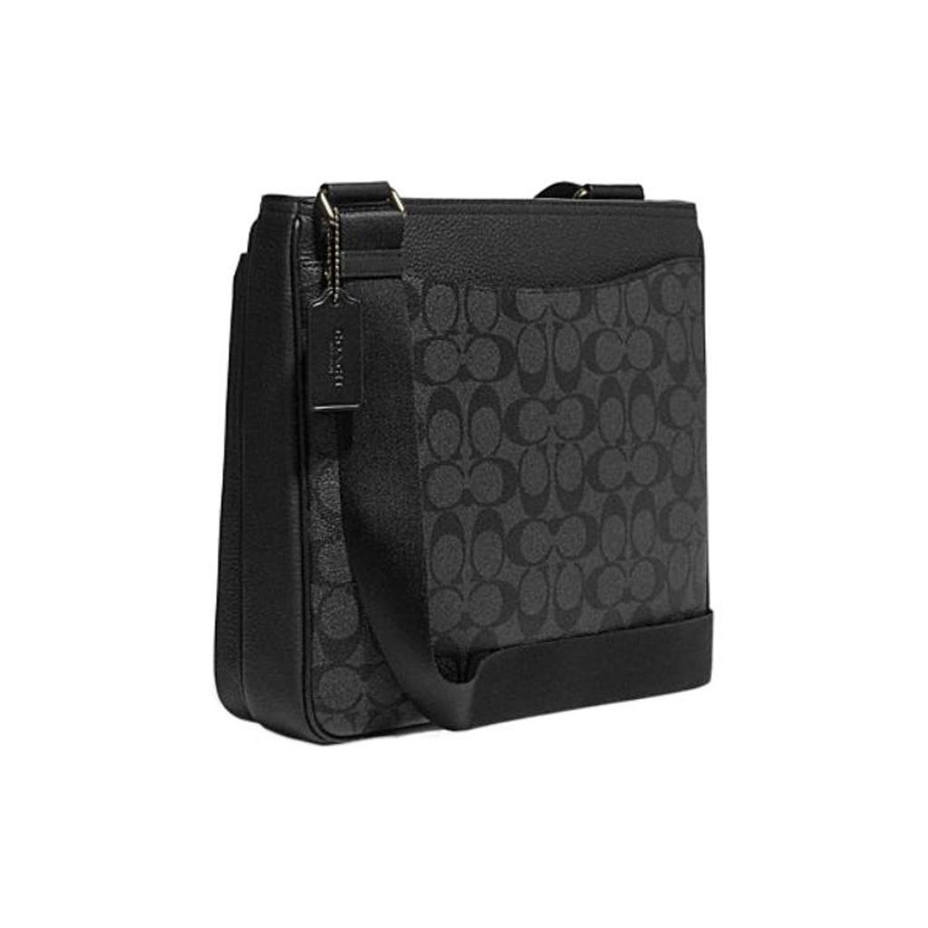 New COACH File Cow Leather With Artificial Leather Document Bag, Shoulder Bag, Crossbody Bag Large Women's Black CE537-QBPHT