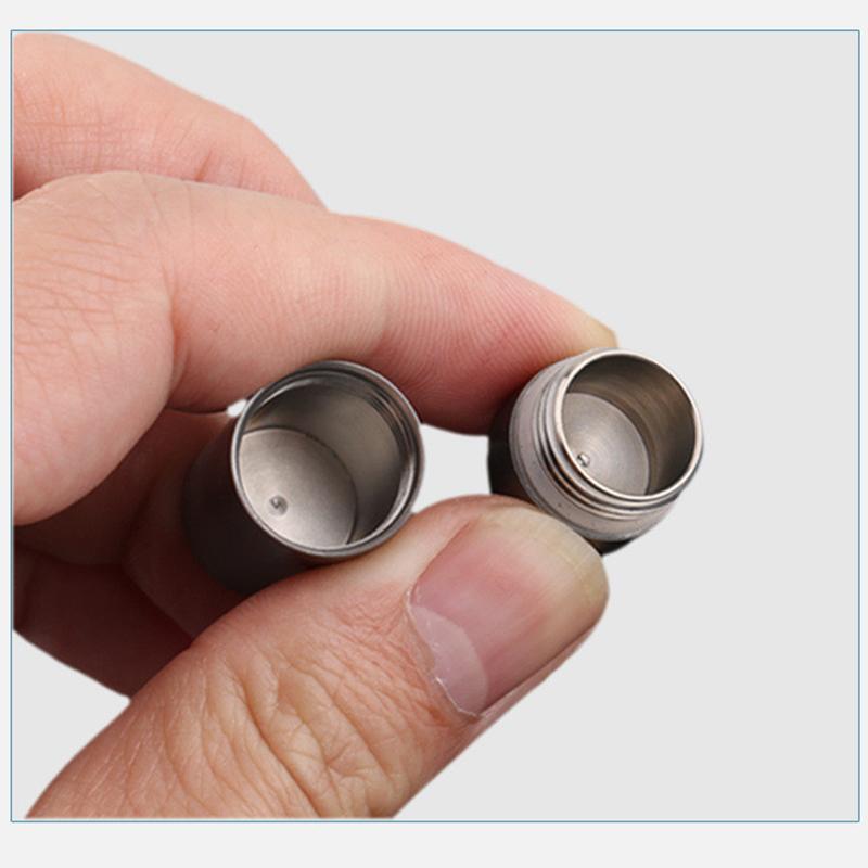 Titanium Alloy Portable Waterproof Pill Storage Bottle Mini Pill Case Camping First Aid Pendant Keychain Pill Bottle 4