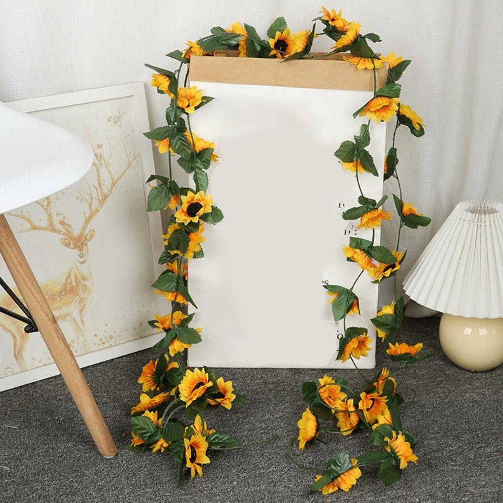 26 Heads Sunflower Artificial Flowers Vine Floral Art Sunflower Hanging Plants New Year