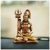 4 Inch Meditating Shiva Idol for Car Dashboard and Home Decor, Lord Shiv Murti Mahadev Sitting Statue Showpiece for Puja Room, Mandir,