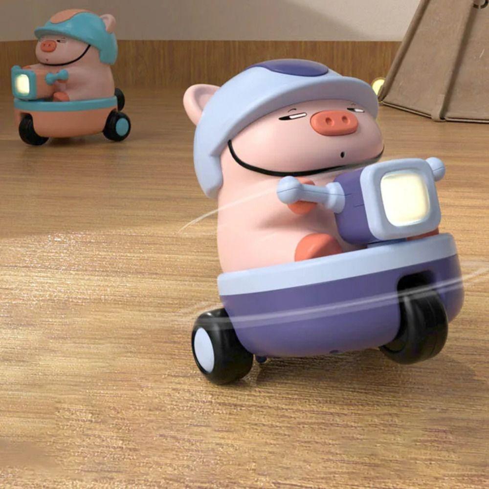 Interactive Pig Stunt Three-wheeled Car Toys Sound And Light Children Fun Motorcycle  Kids Toddlers