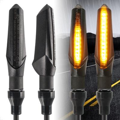 Evermotor Мотоциклетные Светодиодные Динамические Указатели Поворота, Комплект из 4 Штук, Сигналы, Совместимые с Мотоциклом/Электровелосипедом, 12 В, Универсальные, Водонепроницаемые, Янтарные,
