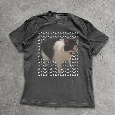 Screaming Cat Meme T-Shirt, AAAAA Feline Tee, Funny Cat Lover Apparel