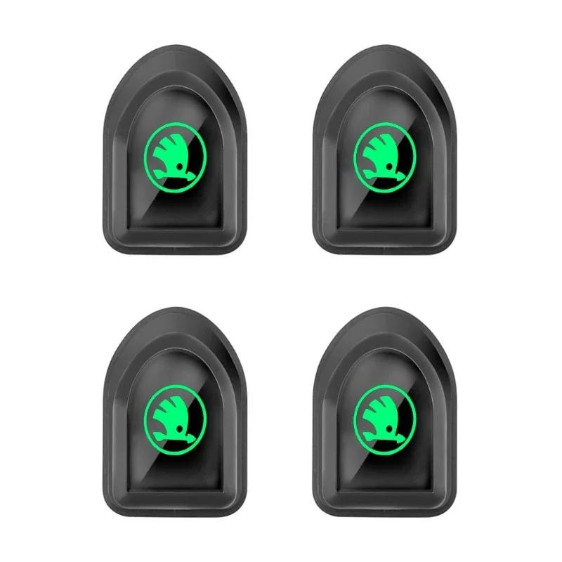 WMZW4 2/4pcs Car Seat Back Portable Luminous Hanging Hook for Skoda Octavia Yeti Rapid Superb Fabia Kodiaq Karoq Vision Roomster Scala