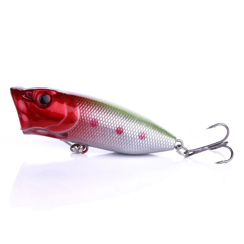 Newup 12G 6.5CM Custom Fishing Lure Hard Popper Lure Top Water Fishing Bait Trolling Plastic Lure With Double Hooks
