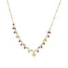 Collier - Luxenter - Wyrm - Or Jaune 18K - Cristal Multicolore - 41cm + 3,5cm De Rallonge