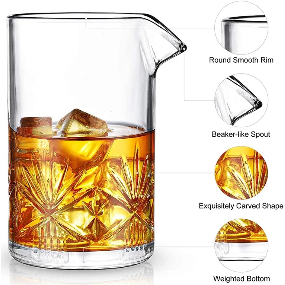 Стакан для смешивания коктейлей, барменский стакан, стакан для размешивания коктейлей с толстым утяжеленным дном, профессиональный барный стакан, стакан для смешивания