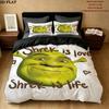 Sherk Bedding Quilt Set Quilt Cover Pillowcase Home Decoration Birthday Gift (1 * duvet cover + 2 * pillowcase, without core)