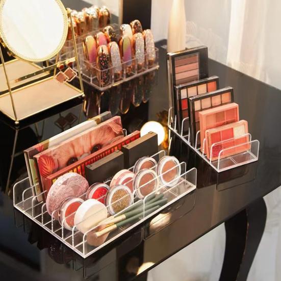 2 шт. Органайзеры для палитр теней для век, стеллажи с 7 отсеками, прозрачные держатели для хранения косметики