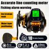 New Electric Line Counting Bait Casting Fishing Reel with Large Screen Digital Display with Drain Alarm Waterproof Drip Wheel Long-lasting Endurance