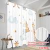 2pcs,2D plane printing Curtains Digital Printed Cute Giraffe Constellation Star Cloud (2) Polyester Fabric (without rod) Festive
