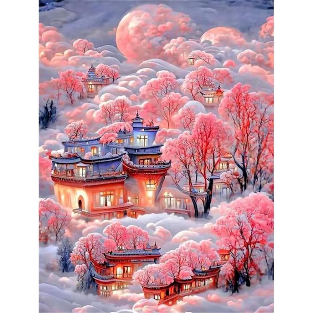 DIY Алмазная картина Экзотический цветок Набор для вышивки крестом Мозаичное искусство Алмазная картина Полный круг Алмазное украшение для дома