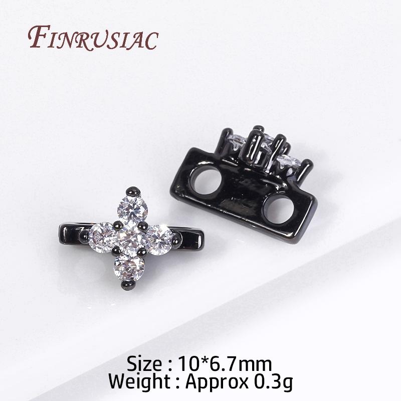 18K Gold Plated 2/3 Hole Separators For Beads,Inlaid Zircon Beads Separators,Handmade Decorative DIY Beading Jewelry Materials