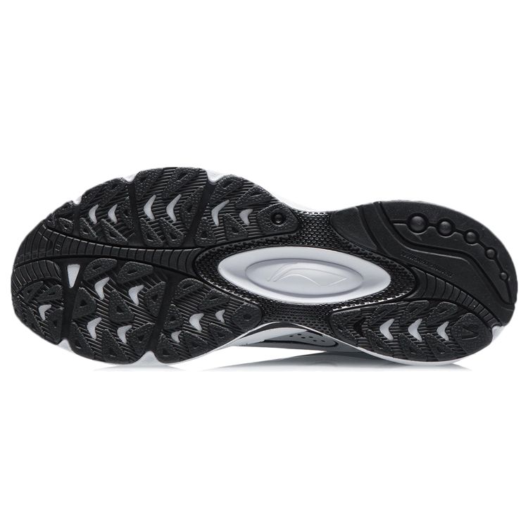 Li Ning V8 Cushioning Support Low Top Running Shoes Women Sneaker Black White ARHR056-1