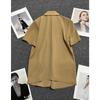 Модный однотонный свободный женский пиджак с короткими рукавами, летний тонкий срез, маленький рост, стильный, очаровательный хаки