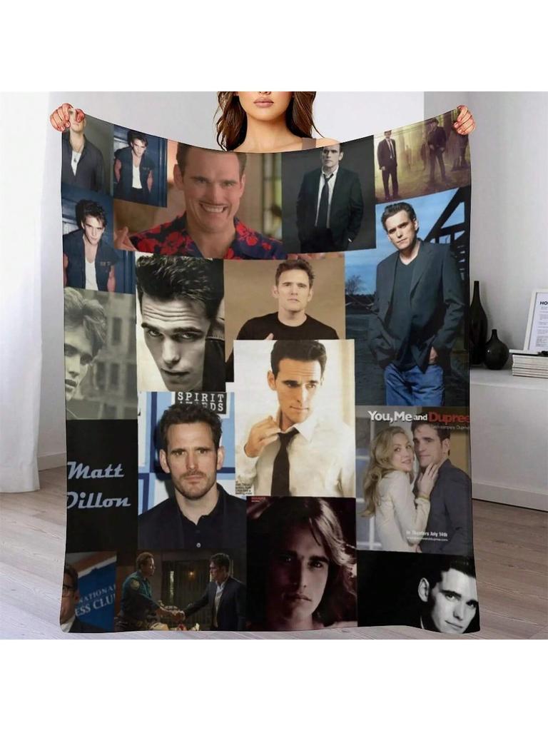 Matt Dillon Abstract Collage Throw Blanket Vintage Warm Winter Blankets