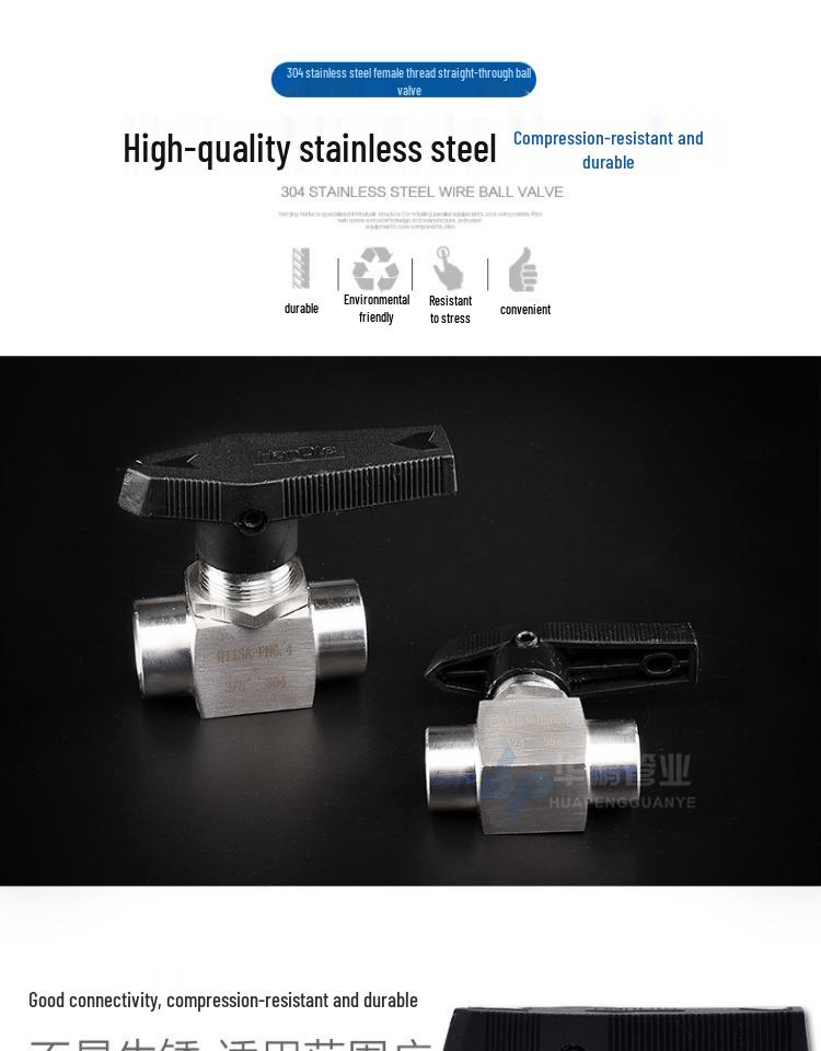 High Pressure 304/316 Stainless Steel Female Thread Ball Valve NPT - Imitation Meigao Straight Through Instrument Panel Type G