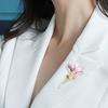 Magnolia Brooch Zinc Alloy Pin with Oil Dripping Process Decorative Pin T-Shirts
