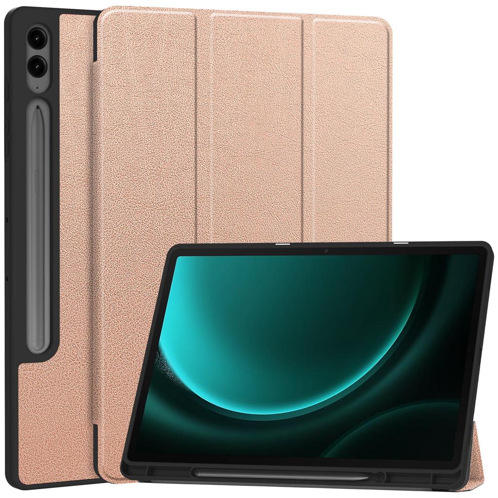 For Samsung Galaxy Tab S10+ Case PU Leather+TPU Trifold Stand Tablet Cover with Pencil Holder