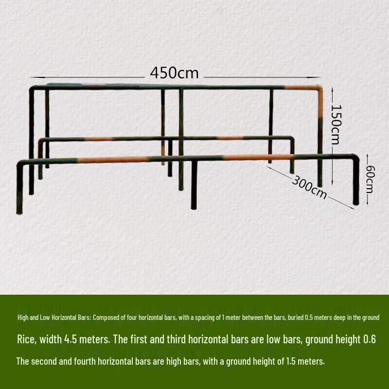 Outdoor High-Low Obstacle Course Training Equipment
