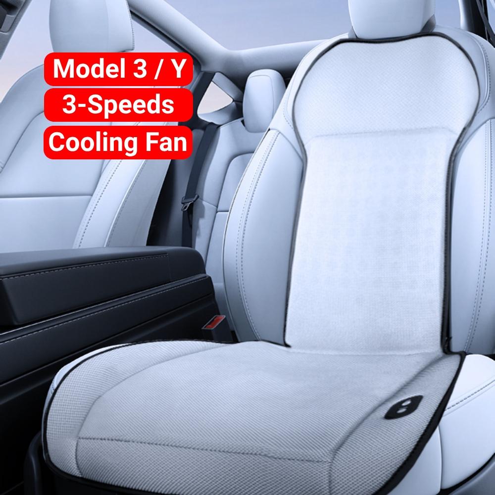 Для Tesla Model 3 Y охлаждающая автомобильная вентиляционная подушка для сиденья с массажем, 3 скоростным вентилятором 12 В, впитывающим пот, летний чехол для сиденья автомобиля, коврик