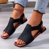 2024 Women's Sandals Fashion Open Toe Summer New Flat Shoes Outerwear Casual Slip On Rome Sandals Plus Size 43 Sandalia Feminina