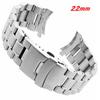 Solid Stainless Steel Strap Watch Band Strap Clasp Replacement 20-22mm