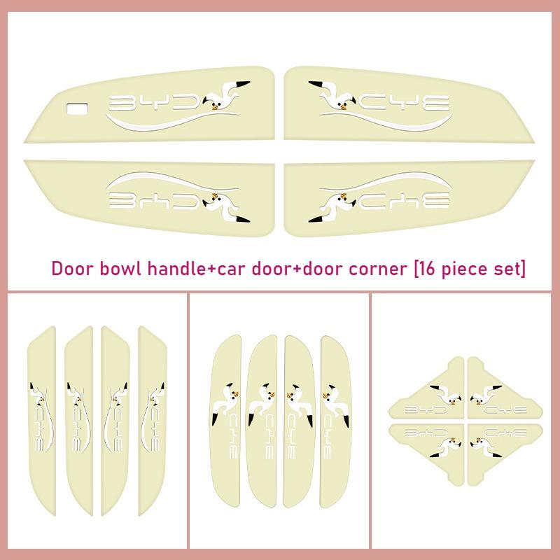 AQ3 For BYD Seagull Car Door Anti-collision Strip Set Series Anti Scratch Sticker for Door Handle PVC Non-slip Modification Parts