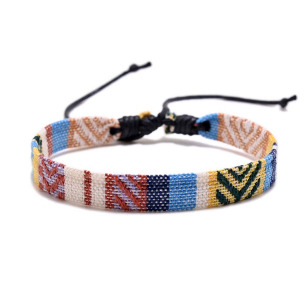 Multicolor Fabric Art Bracelet Ethnic Style Braid Bracelets Fashion Weave Bracelets  Unisex