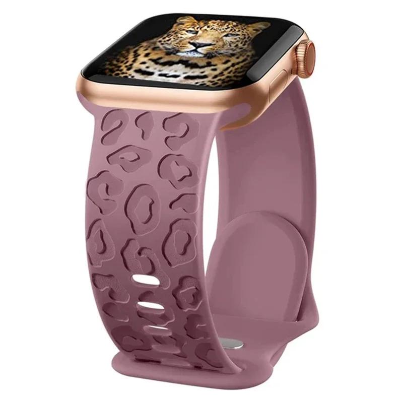 Силиконовый ремешок с гравировкой Для Apple Watch Ремешок 42 мм 44 мм 45 мм 41 мм 49 мм 40 мм браслет correa iwatch Серия 8 9 SE 7 6 5 4 3 Ultra