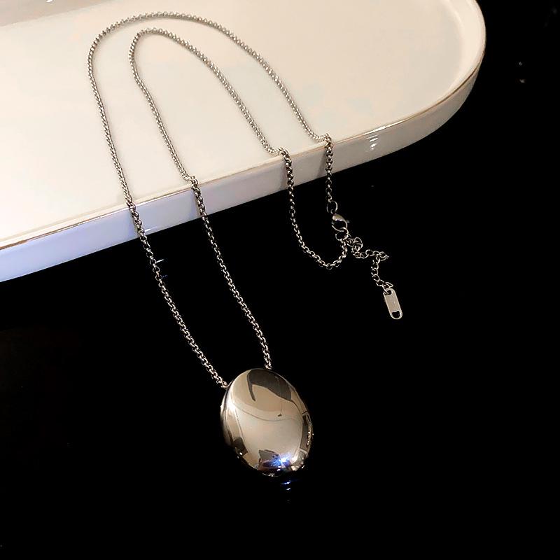 Овальное колье-цепочка из титановой стали - Стильные украшения из нержавеющей стали