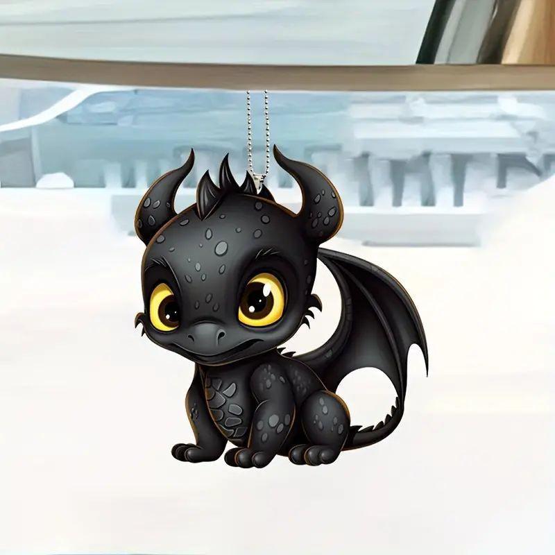 Очаровательное акриловое подвесное украшение в виде черного дракона для украшения салона автомобиля