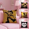 Anime Bendy and the Ink Machine Pillow Case Anti-dustmite Pillowcase Invisible Zipper Silky Short Plush Sofa Cushion Cover