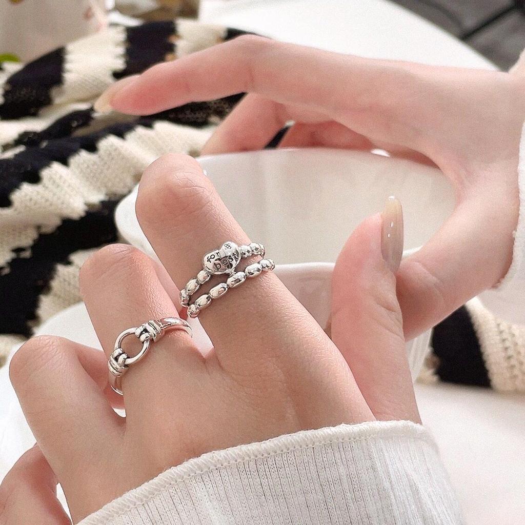 Двухслойное кольцо-сердце из стерлингового серебра 925 пробы для женщин, японский и корейский дизайн, легкая роскошь, высокое качество