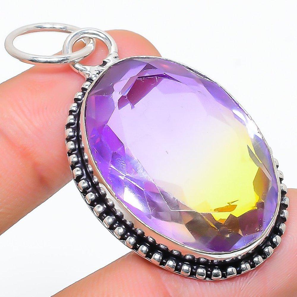 Подвеска из серебра 925 пробы с двухцветным турмалином, ручная работа, 2,05 дюйма y8e19