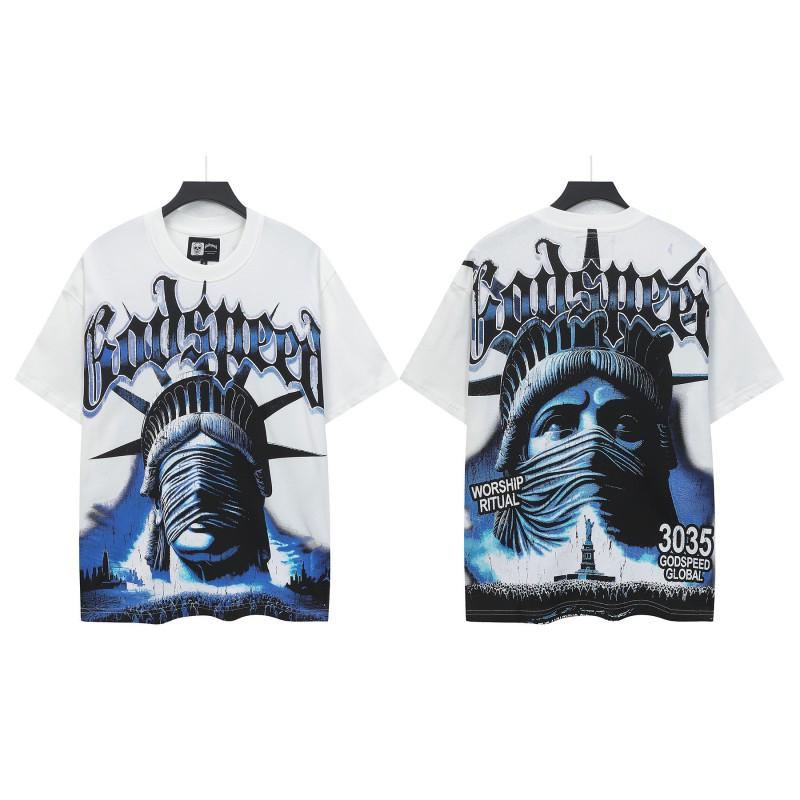 2025 Unisex Loose Fit Graphic Tee Hip Hop Streetwear Cotton T-Shirt Couples