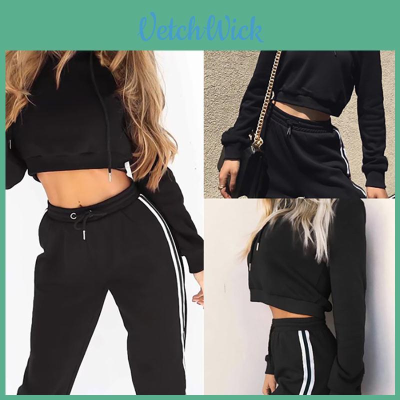 Sets Womens Tracksuit Topsbottom Fashion Long Sleeve Loose Pullover Sportwear