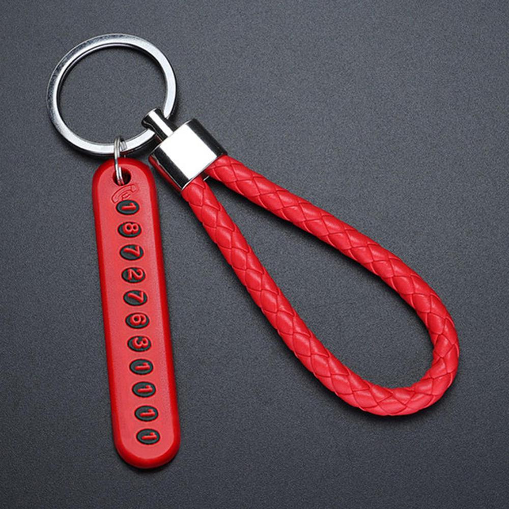 Phone Number Card Key Chain Vehicle Pendant Car Keychain Phone Number Plate Keyring Anti-lost