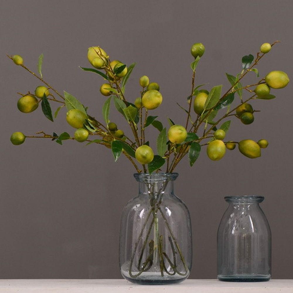 Luxury Artificial Lemon Branch Plastic Fake Plants Artificial Lemon Fruit Home Garden