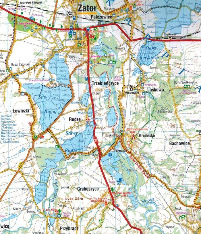 Jura Południowa, Dolina Wisły 1:50 000. Laminowana Mapa Turystyczna. Wyd. 2024. Compass