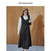 FAMANXUAN Французский стиль Без рукавов Шерстяная смесь С бисером Платье миди