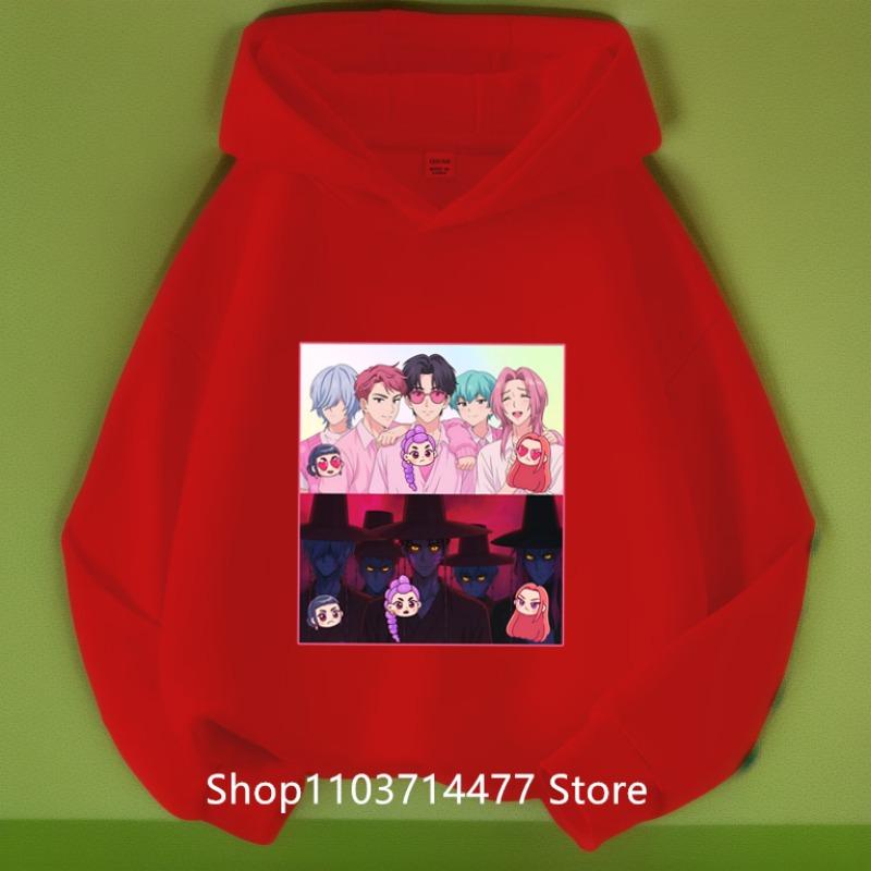 KPop Охотники на демонов Huntrix Толстовка Детская Толстовка с капюшоном Пуловеры для маленьких девочек Модная верхняя одежда для мальчиков Детская одежда