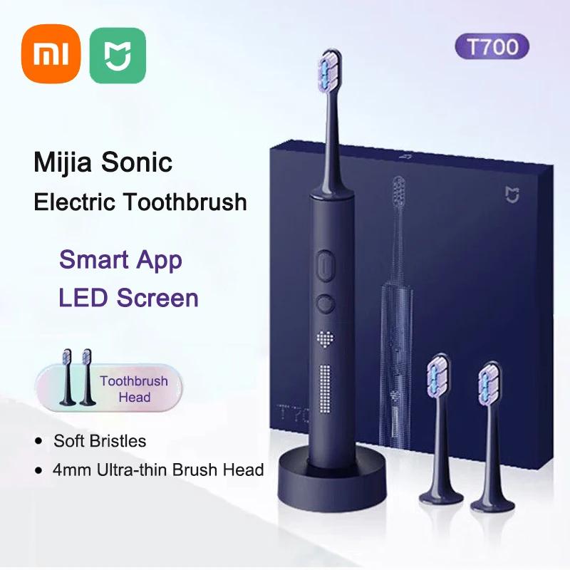 Xiaomi T700 Sonic Electric Toothbrush Teeth Whitening Ultrasonic Vibration Oral Cleaner Brush Smart APP With Replacement Brush