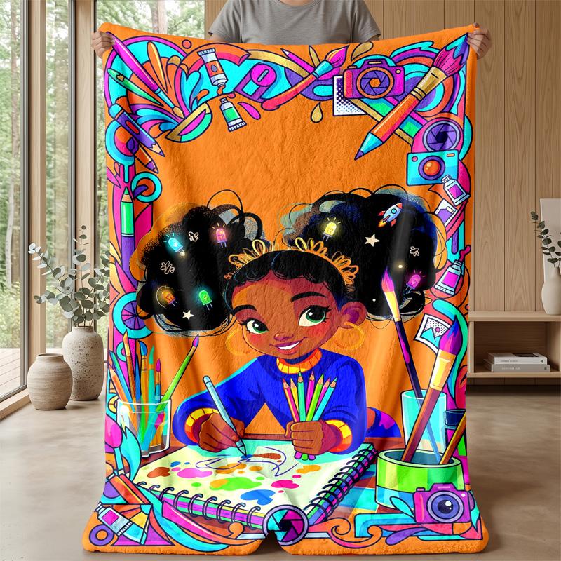 Candyland Adventure blanket Personalized Name Flannel Blanket Soft Cozy Plush Throw for Sofa Bed Lightweight Home Decor